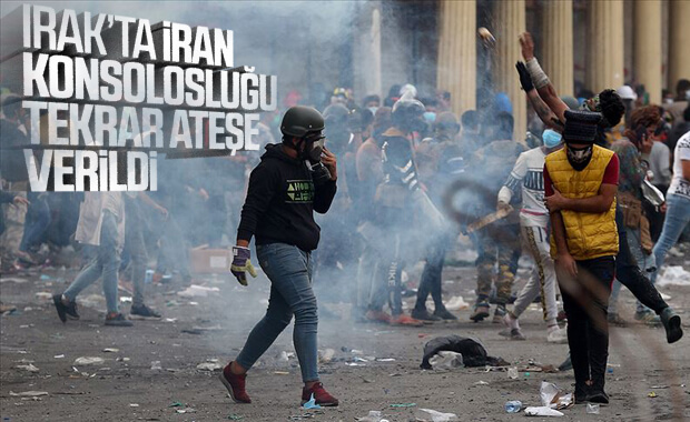 Irak'ta göstericiler İran konsolosluğunu tekrar yaktı