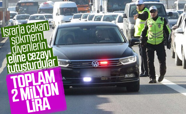 Yetkisiz çakar kullanımında 928 kişiye para cezası