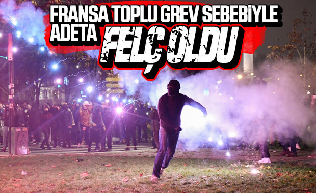 Fransa'da toplu grev sebebiyle tüm hizmetler aksıyor