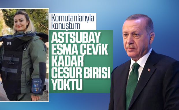 Cumhurbaşkanı Erdoğan, şehit Esma Çevik'i andı
