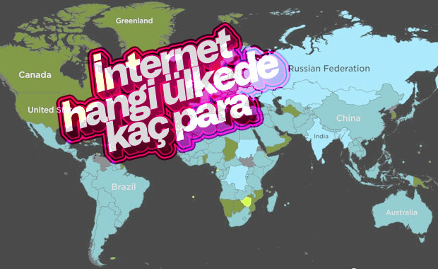 Dünya genelindeki ülkelerin internete ödediği ücretler