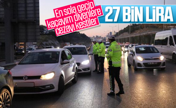 İstanbul'da emniyet şeridine girenler cezadan kaçamadı