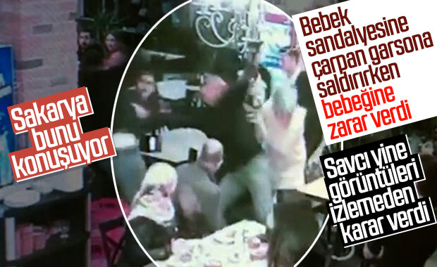 Sakarya'da bebek sandalyesine çarpan garsonu darbettiler