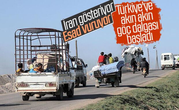 İdlib'de siviller Türkiye'ye göç ediyor