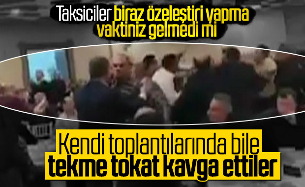 İstanbul'daki taksicilerin yumruklu kavgası
