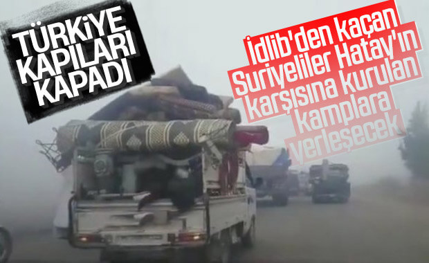 İdlib'den göç eden Suriyeliler Türkiye'ye alınmayacak