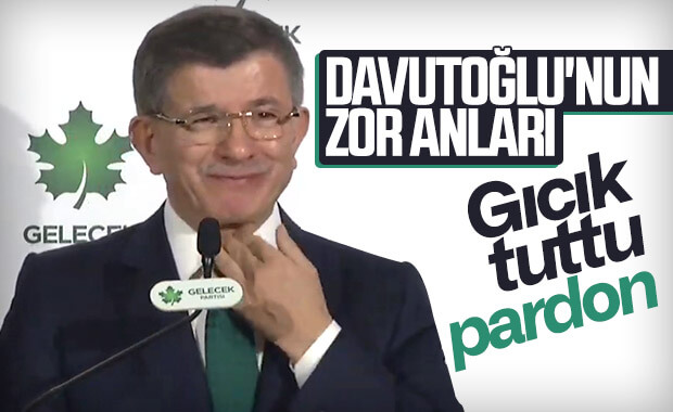 Ahmet Davutoğlu öksürmekten konuşamadı