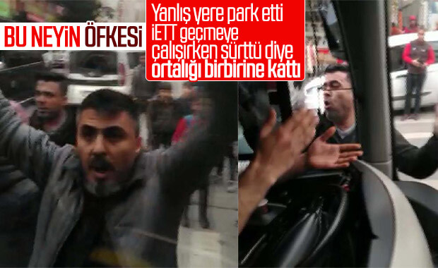 Sürttü diye yolcu dolu İETT otobüsüne saldırdılar