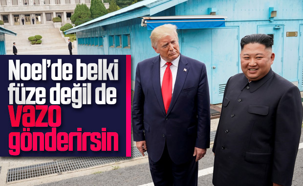 Trump: Kim belki Noel'de füze yerine vazo gönderebilir