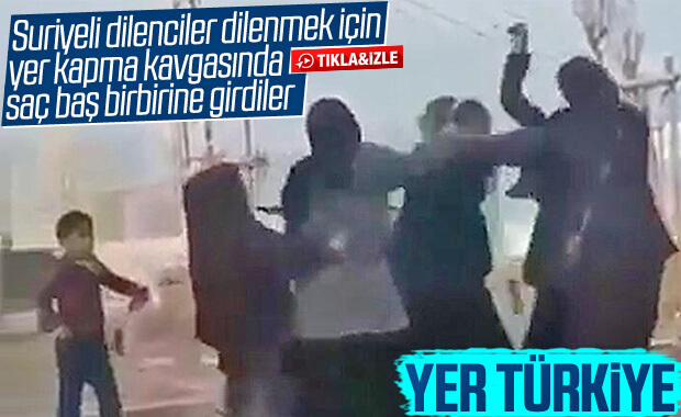 Suriyeli dilencilerin yer kavgası