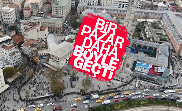 Eminönü'nde soğuğa rağmen bilet kuyruğu