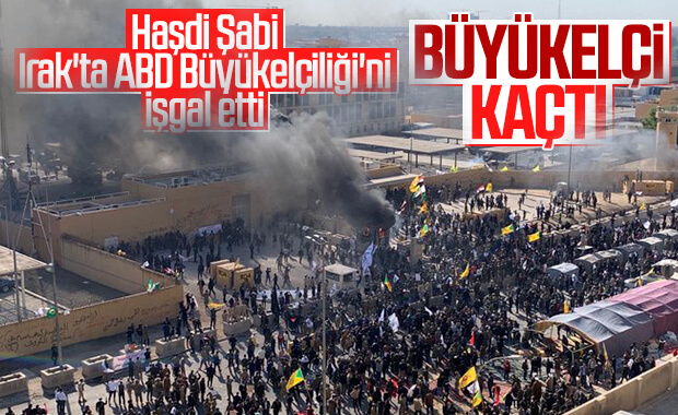 Haşdi Şabi yanlıları ABD Büyükelçiliği'ni işgal etti