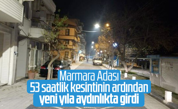 Marmara Adası saatler sonra yeniden aydınlandı