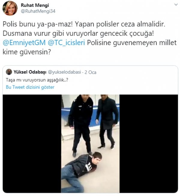 Ruhat Mengi, Çin'deki video ile Türk polisini suçladı