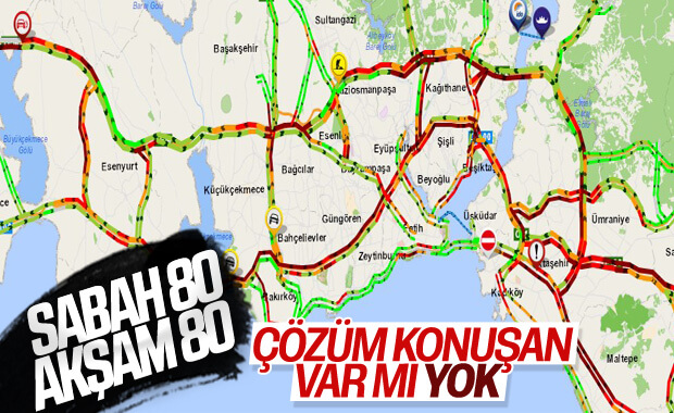 İstanbul'da sabah - akşam yollar kilit