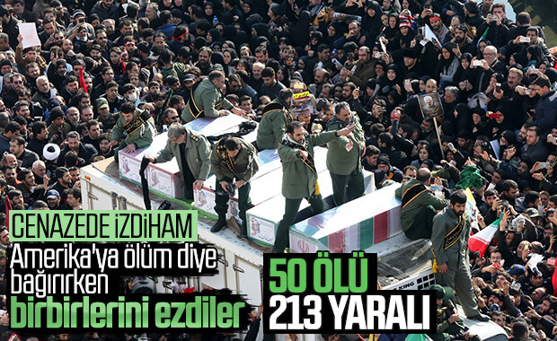 Kasım Süleymani'nin cenazesinde izdiham