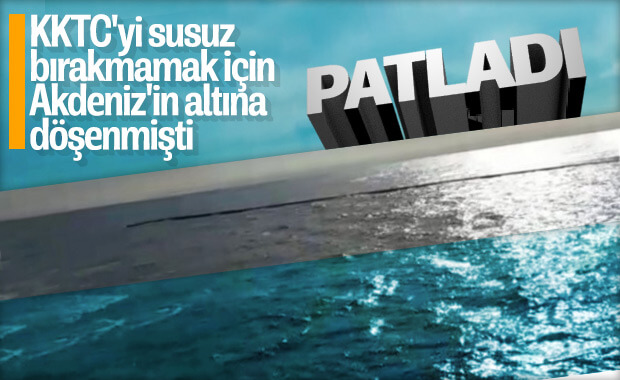 KKTC'ye su taşıyan boru patladı