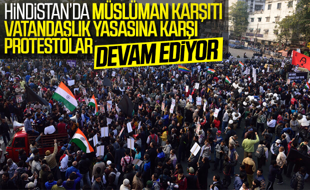 Hindistan'da Müslümanların protestosu devam ediyor