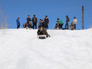 Van'da kar tatili çocuklara yaradı 