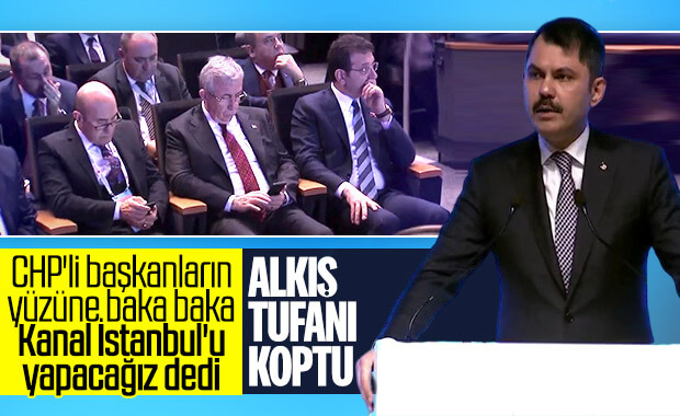 Bakan Kurum, İmamoğlu'na bakarak 'Kanal İstanbul' dedi