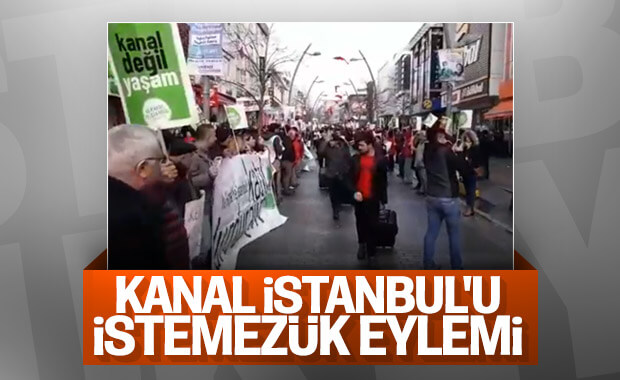 Kanal İstanbul'a hayır diyenler sokağa indi