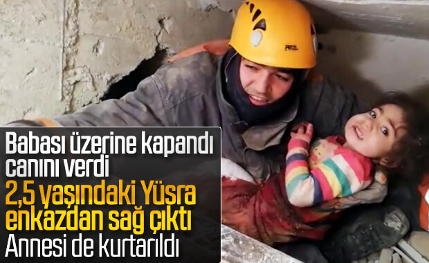 24 saat sonra kurtarılan küçük kızın annesi de sağ çıkarıldı