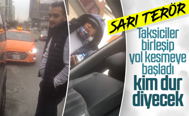 İstanbul'da yol kesen taksiciler