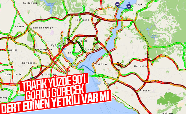 İstanbul'da trafik yoğunluğu yüzde 83'e ulaştı