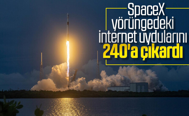 SpaceX, 60 internet uydusunu daha uzaya gönderdi