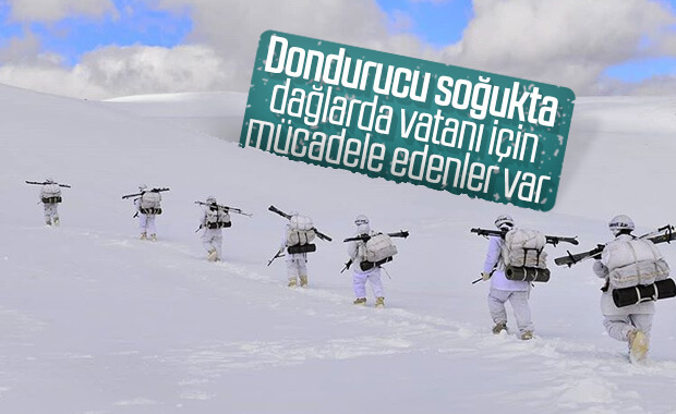 Türk askerinin dağlardaki terörist avı