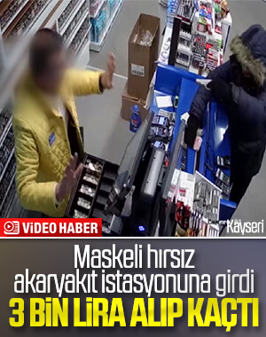 Kayseri'de akaryakıt istasyonu marketinde silahlı soygun