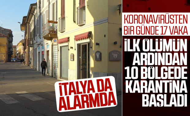 İtalya'da 24 saatte 17 koronavirüs vakası ve 1 ölüm