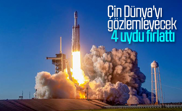 Çin uzaya 4 uydu fırlattı