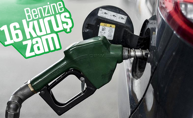 Benzinin litre fiyatına 16 kuruş zam