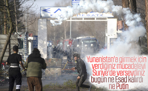 Yunan güçleri ile mülteciler arasında çatışma