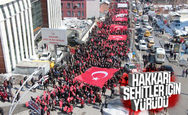 Hakkarililer, İdlib şehitleri için yürüdü