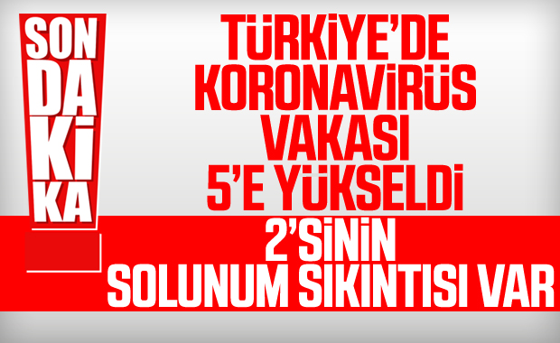 Türkiye'de koronavirüs vakası 5'e yükseldi