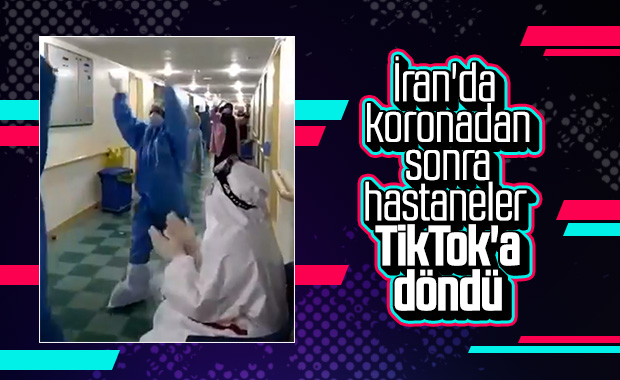 İran'da hastanede çalışanlar eğlenceden vazgeçmedi 