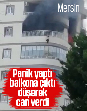 Yangın çıkan evinin balkonundan düşen kadın can verdi