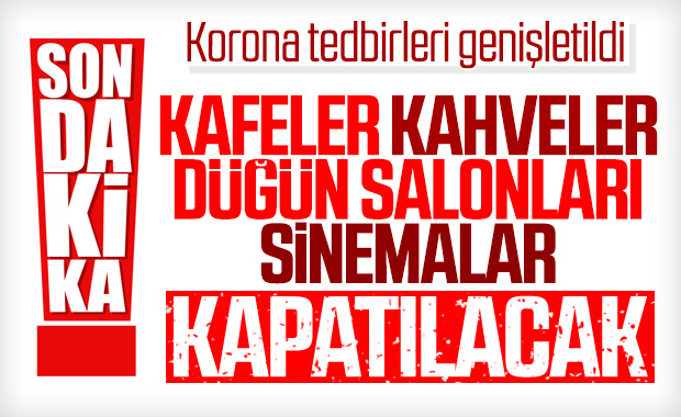 İçişleri Bakanlığı Korona tedbirlerini genişletti.. İşte kapatılacak mekanlar
