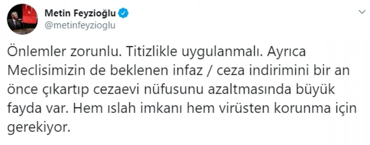 Metin Feyzioğlu'ndan af talebi