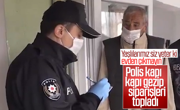Polis yaşlıların siparişini aldı