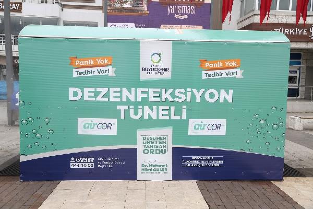 Ordu'da koronavirüse karşı dezenfeksiyon tüneli yapıldı