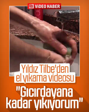 Yıldız Tilbe'nin el yıkama videosu