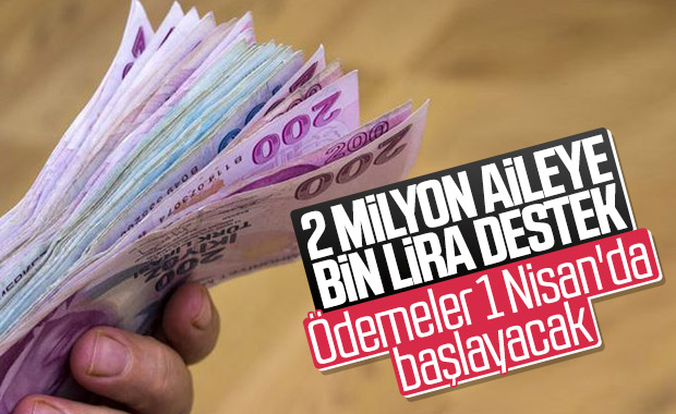 İhtiyaç sahibi 2 milyon kişiye 1000'er liralık destek