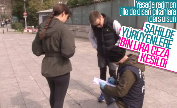 İstanbul'da sahilde yürüyüş yapanlara para cezası