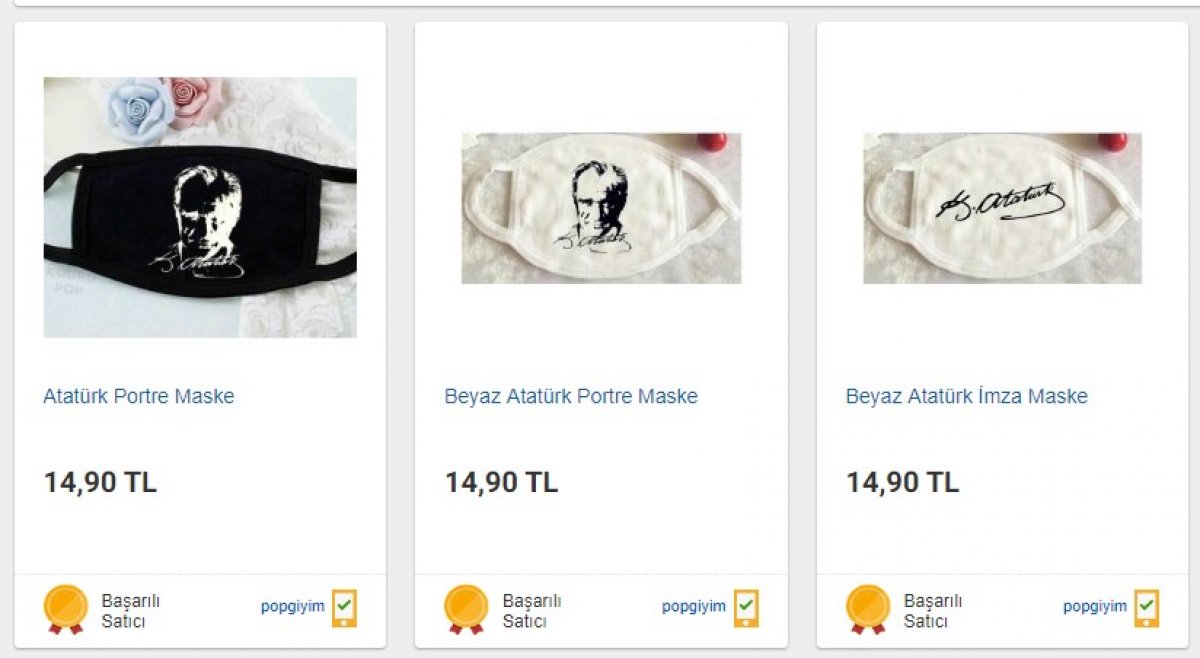 Atatürk imzalı maskeler satışa sunuldu