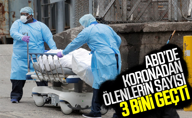 ABD'de koronavirüs nedeniyle 3 bin 8 kişi yaşamını yitirdi