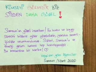 Karantinadaki gençlerden görevlilere 'teşekkür' notu #1