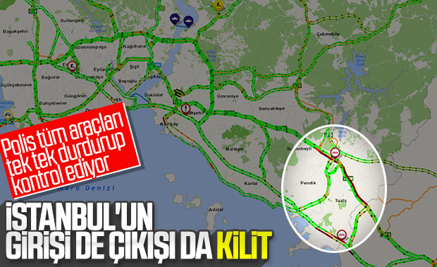 İstanbul'un giriş-çıkışında koronavirüs kuyruğu